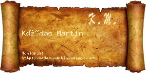 Kádas Martin névjegykártya